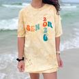Senior 2026 Class Of 2026 Retro Groovy Graduation Grad Women Comfort Color Blast T-Shirt Citrine