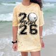 Senior 2026 Golf Player Heart Graduation Girls Teens Comfort Color Blast T-Shirt Citrine