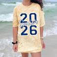 Senior 2026 Graduation Varsity Navy Blue On The Back Comfort Color Blast T-Shirt Citrine