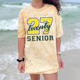 Senior Class Of 2027 Graduation Yellow And Blue On The Back Premium Tri-Blend Comfort Color Blast T-Shirt Citrine