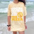 Social Worker Will Work For Pizza Graduation Comfort Color Blast T-Shirt Citrine