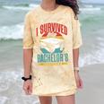 I Survived My Bachelor's Degree Party Bachelor Graduation Comfort Color Blast T-Shirt Citrine