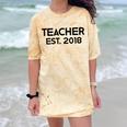 Teacher Graduation Teacher Est 2018 Tee Him Her Comfort Color Blast T-Shirt Citrine