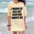 I Wanna Be Nice But Everyone Annoys Me Introvert Comfort Color Blast T-Shirt Citrine