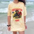 Woman Firefighter Aunt TiTi Auntie Black Graduation Comfort Color Blast T-Shirt Citrine
