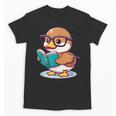 Adorable Book Lover Mallard Duck With Reading Glasses Cute Unisex T-Shirt