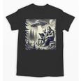 Bigfoot With Alien Reading A Book Bigfoot And UFO Unisex T-Shirt