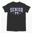Blue Bow Coquette Floral Senior 2026 Graduation Class Unisex T-Shirt