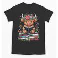 Bookworm Cute Baby Highland Cow Reading Book Unisex T-Shirt