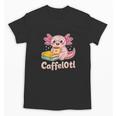 Caffelotl Cute Axolotl Pun Coffee Book Lover Kawaii Humor Unisex T-Shirt