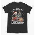 Christmas Outfit I Prefer Halloween Book Reading Skeleton Unisex T-Shirt