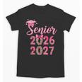 Coquette Pink Bow Flowers Senior 2026 2027 Graduation Unisex T-Shirt