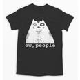 Ew People Introvert Sayings Sarcastic Cat Quote Unisex T-Shirt
