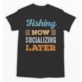 Fishing Now Minimal Socializing Introvert Vintage Unisex T-Shirt