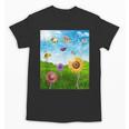 Frutiger Aero Aesthetic Tech Scenery Fishes Sunflower Unisex T-Shirt