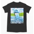Frutiger Aero Aesthetic Tech Water Fishes Monitor Screen Unisex T-Shirt