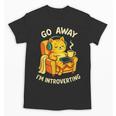 Go Away I'm Introverting Cat Coffee Headphones Unisex T-Shirt Go Away I'm Introverting Cat Coffee Headphones Unisex T-Shirt