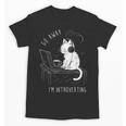 Introvert Cat With Coffee On Computer Antisocial Emo Goth Unisex T-Shirt Introvert Cat With Coffee On Computer Antisocial Emo Goth Unisex T-Shirt