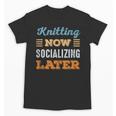 Knitting Now Minimal Socializing Introvert Vintage Unisex T-Shirt Knitting Now Minimal Socializing Introvert Vintage Unisex T-Shirt