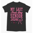 My Last First Day Senior 2026 Coquette Pink Bow Graduation Unisex T-Shirt