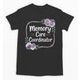 Memory Care Coordinator Purple Floral Pansies Unisex T-Shirt Memory Care Coordinator Purple Floral Pansies Unisex T-Shirt