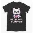 Pixel Art Pet Cat Y2K Retro Vintage Digital Nostalgia Tech Unisex T-Shirt