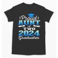 Proud Aunt Of Two 2024 Graduate Class 2024 Graduation Family Unisex T-Shirt