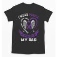 Purple In Memory Of My Dad Pancreatic Cancer Back Graphic Unisex T-Shirt