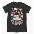 Reading Axolotl Book Lover Wildflowers Unisex T-Shirt