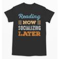 Reading Now Minimal Socializing Introvert Vintage Unisex T-Shirt