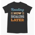 Reading Now Minimal Socializing Introvert Vintage Unisex T-Shirt