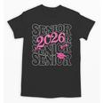 Senior 2026 Class Of 2026 Coquette Pink Bow Graduation Moms Unisex T-Shirt