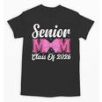 Senior Mom Class Of 2026 Pink Coquette Bow Graduation Unisex T-Shirt
