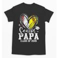 Senior Papa Class Of 2026 Baseball Softball Graduation Heart Unisex T-Shirt