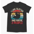 I Like Sloths And Maybe 3 People Sloth Introvert Vintage Unisex T-Shirt