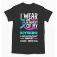 Teal & Purple In Memory Of My Boyfriend Suicide Prevention Unisex T-Shirt
