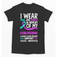 Teal & Purple In Memory Of My Girlfriend Suicide Prevention Unisex T-Shirt Teal & Purple In Memory Of My Girlfriend Suicide Prevention Unisex T-Shirt