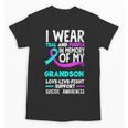 Teal & Purple In Memory Of My Grandson Suicide Prevention Unisex T-Shirt