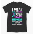 Teal & Purple In Memory Of My Nephew Suicide Prevention Unisex T-Shirt