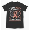 I Wear Peach In Memory Of My Mom Endometrial Cancer Awarene Unisex T-Shirt