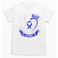 Blue In Memory Of Grandson Colon Cancer Awareness Shirts Premium Unisex T-Shirt