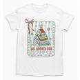 All Booked For Christmas Book Xmas Tree Coquette Bow Lights Unisex T-Shirt