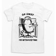 Cat With Coffee On Computer Go Away I'm Introverting Unisex T-Shirt Cat With Coffee On Computer Go Away I'm Introverting Unisex T-Shirt