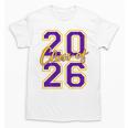 Class Of 2026 Graduation Varsity Purple Yellow On The Back Unisex T-Shirt