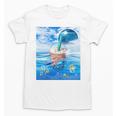 Frutiger Aero Aesthetic Tech Bubble Tea Boba Milktea Fishes Unisex T-Shirt