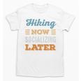 Hiking Now Minimal Socializing Introvert Vintage Unisex T-Shirt