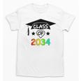 K -12th Grade Hand Prints Space Graduation Class Of 2034 Unisex T-Shirt