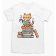 Kawaii Cat Coffee Books Teacher Men Women Girls Kids Unisex T-Shirt Kawaii Cat Coffee Books Teacher Men Women Girls Kids Unisex T-Shirt