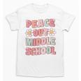 Peace Out Middle School Graduation Groovy Last Day Of School Unisex T-Shirt