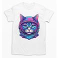 Retro 80s Cat In Space Suit Nostalgia Cat Vintage Astronaut Unisex T-Shirt